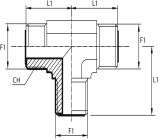 Tee adaptor male ORFS