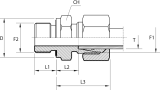 Male stud coupling with rubber seal form E DIN 3852