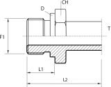 Stud standpipe adapter form B DIN 3852