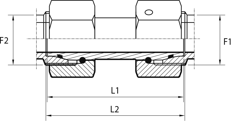 Straight coupling with O-ring