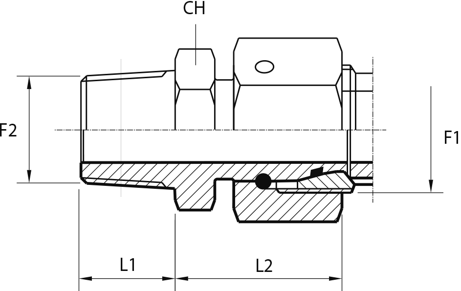 Straight stud standpipe adapter with O-ring