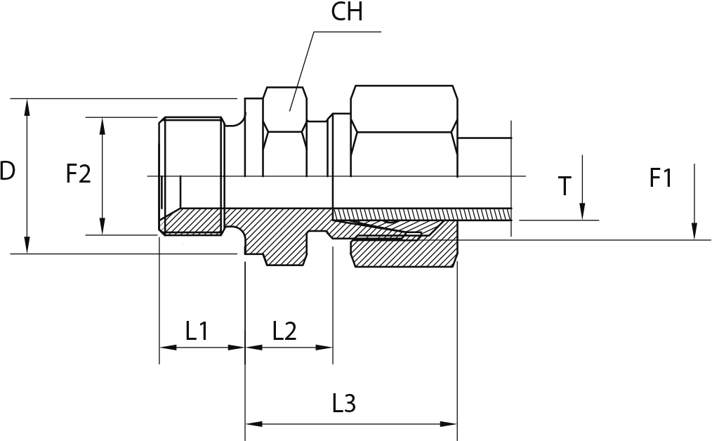 Male stud coupling SV 60°