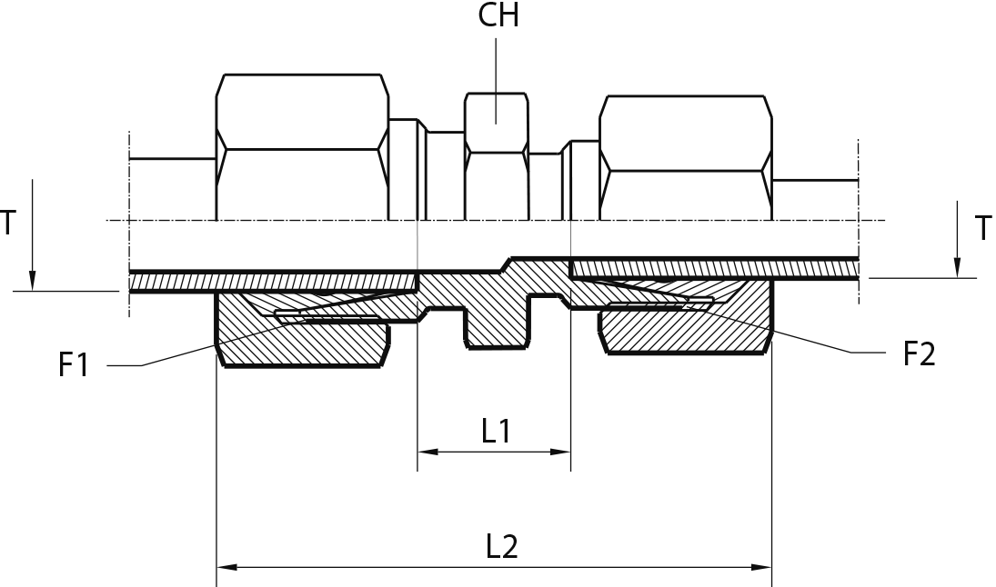 Reduced straight coupling