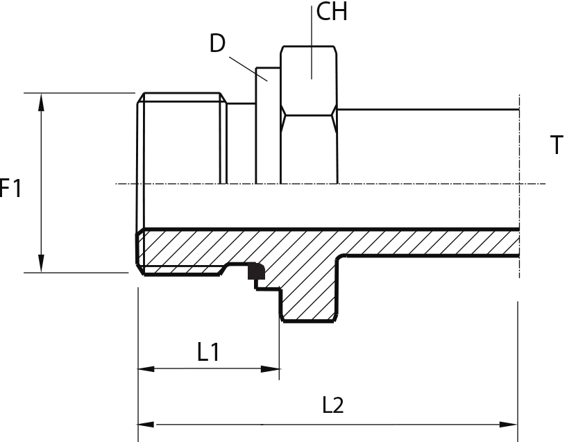 Stud standpipe adapter packing ring form E DIN 3852