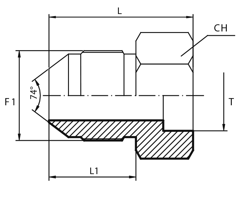 Adaptor male JIC