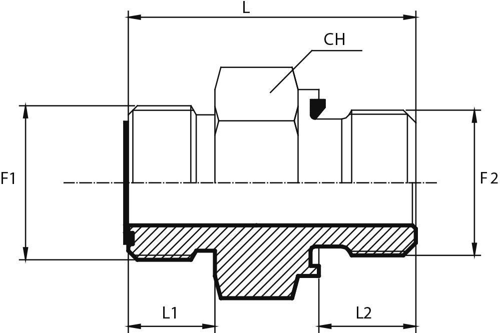 Adaptor male ORFS - male BSPP form E