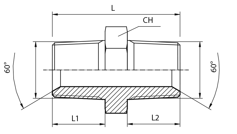 Adaptor male BSPT - male BSPT