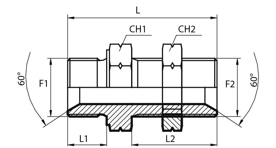 Metric straight bulkhead adaptor