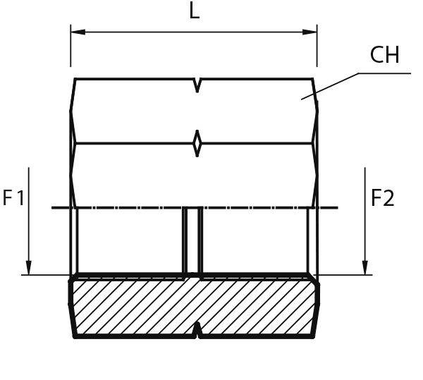 Adaptor metric fixed female - metric fixed female