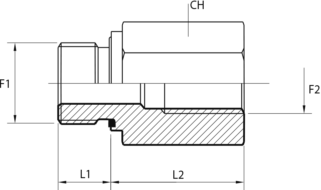 Male-female stud adapter packing