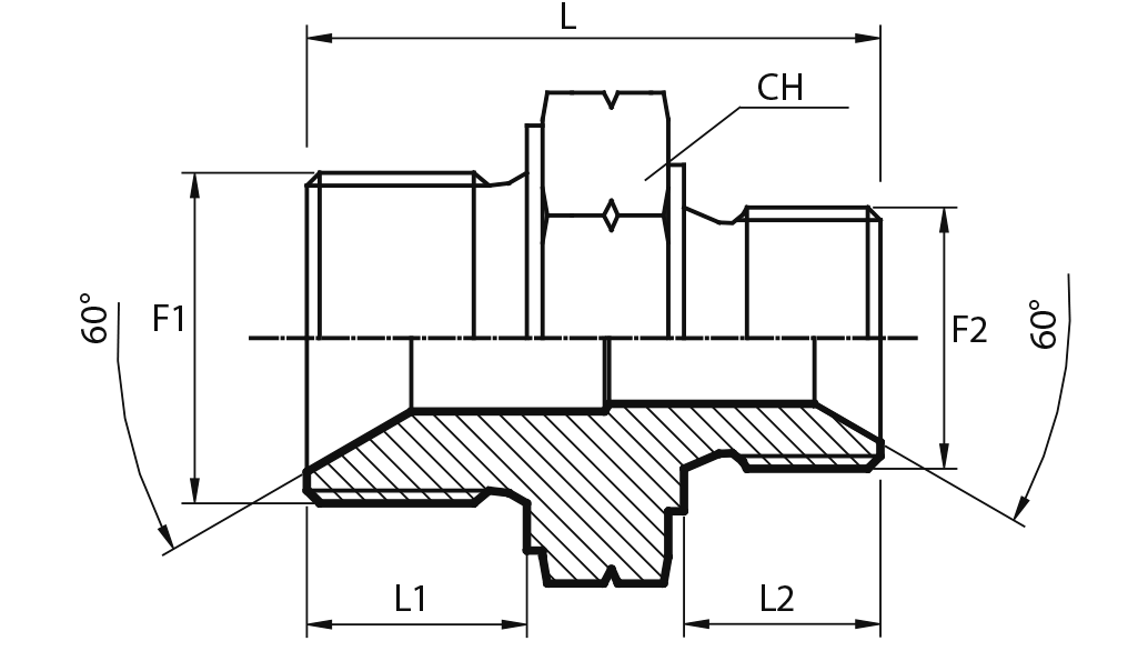 Reducing metric male Adaptor