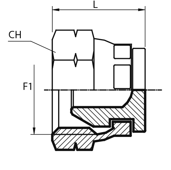 Swivel metric female Plug