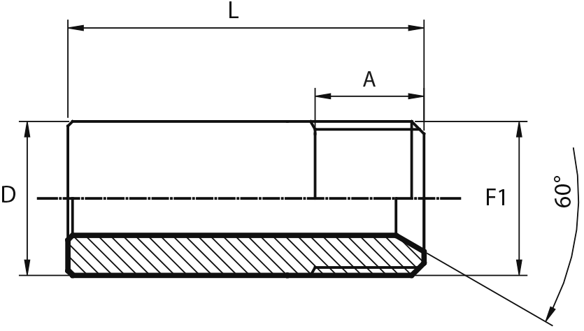 Welding metric union male