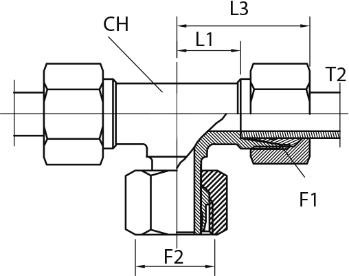 Tee Rotary fitting