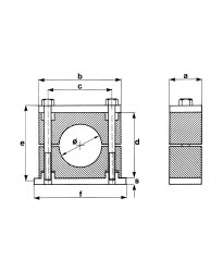 Heavy duty clamps in polypropylene, self-extinguishing polyamide, aluminium or rubber