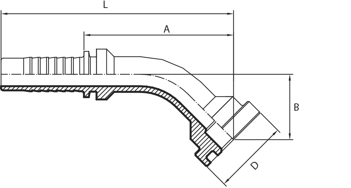 45° Flange 3000 PSI (one-piece)