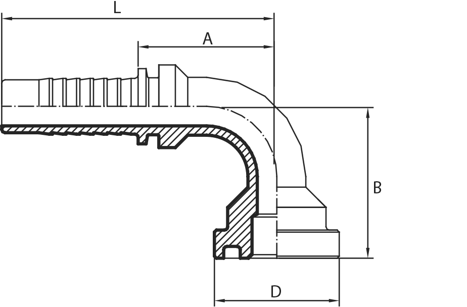 90° Flange 3000 PSI (one-piece)