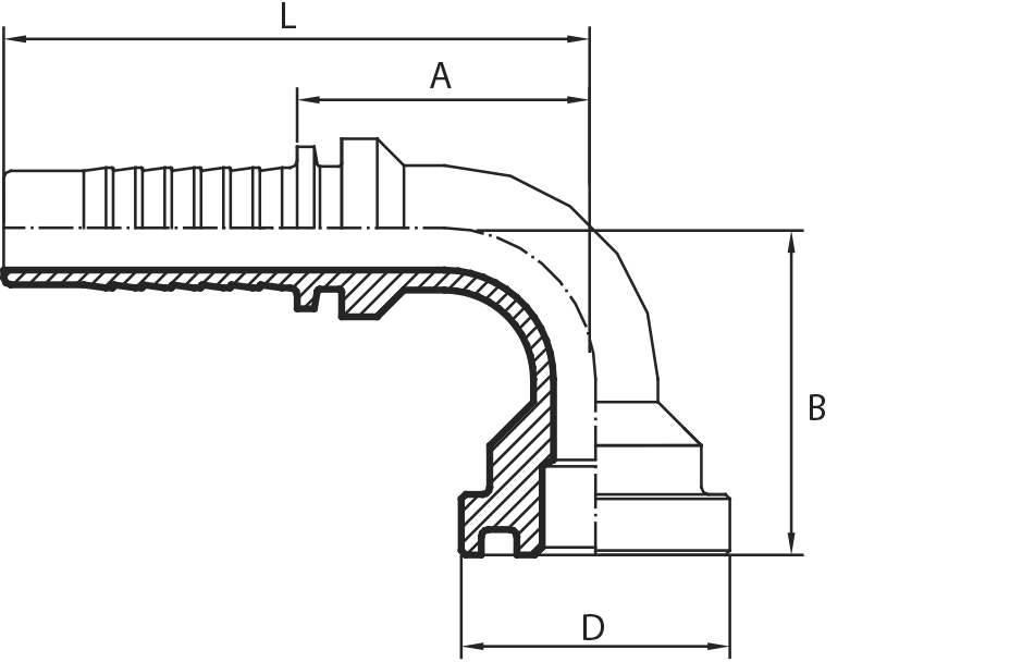 90° Flange 6000 PSI (one-piece)