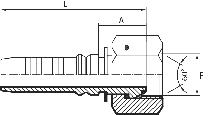 BSPP O-ring straight Female 60° cone (thrust-wire nut) - INTERLOCK