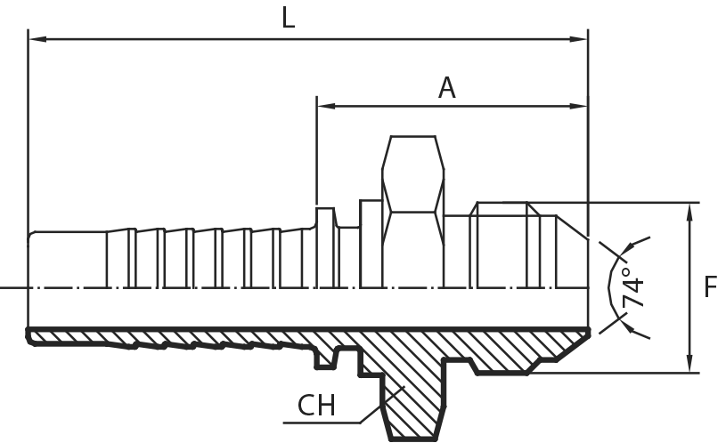 JIC Male 74° cone