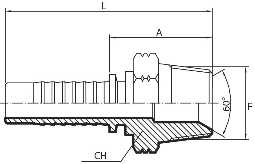 NPTF Male 60° cone