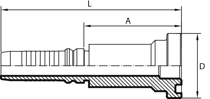 Straight Flange 6000 PSI (one-piece) - INTERLOCK