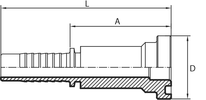 Straight Flange 6000 PSI (one-piece)