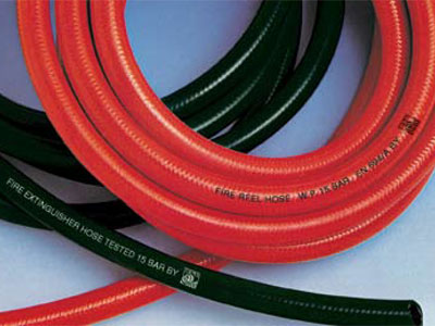 Hose for extinguishers or fixed units